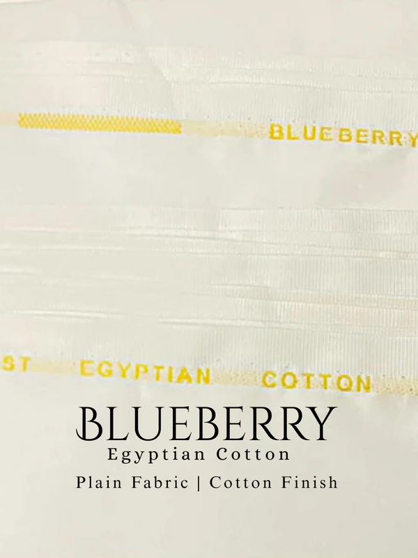 Blueberry - Off White - Egyptian Cotton (4.5 Mtr)